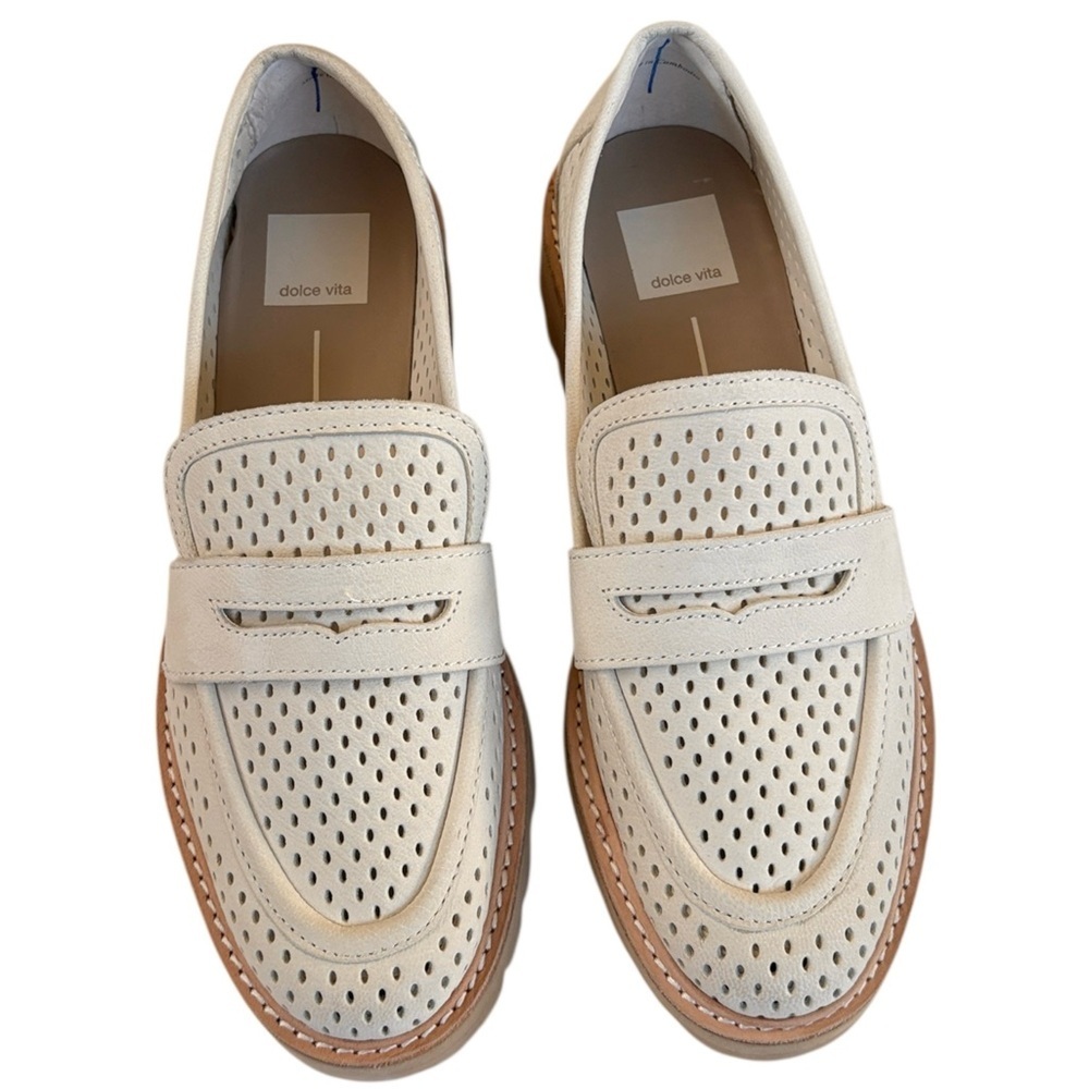 Like New Dolce Vita Leather Malila Loafers Ivory Size 7.5 - Picture 3 of 10